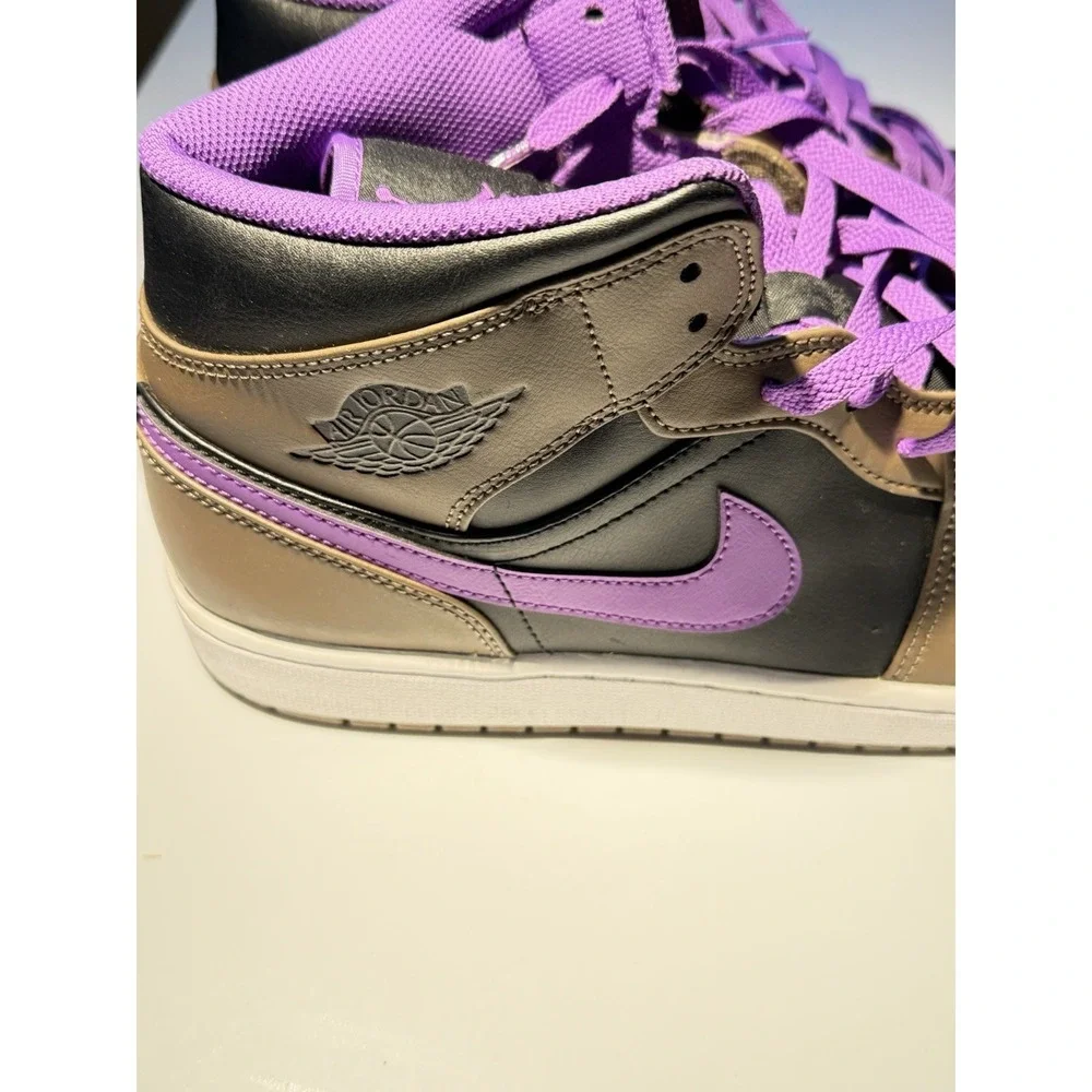 Jordan Air Jordan 1 Mid Mens 13 Palomino Wild Berry Brown Purple DQ8426-215